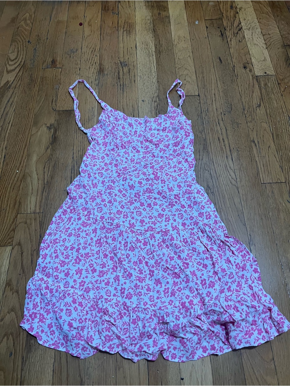 Backless Pink Floral Spaghetti Strap Sundress